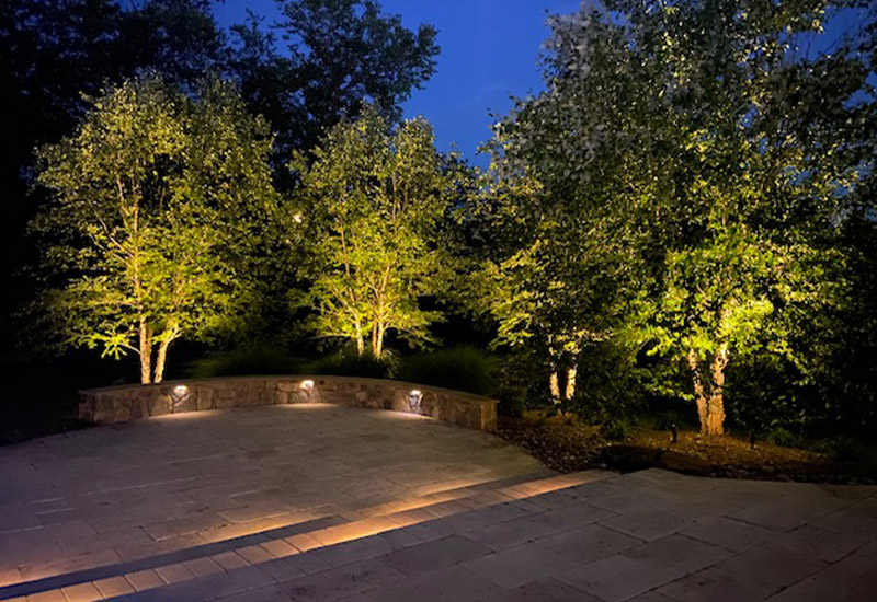 path and outdoor lighting at night