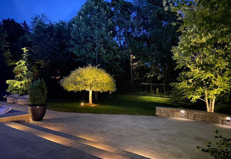 path and outdoor lighting at night