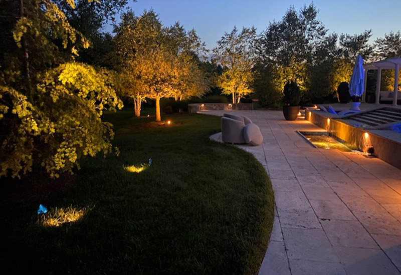 path and outdoor lighting at night