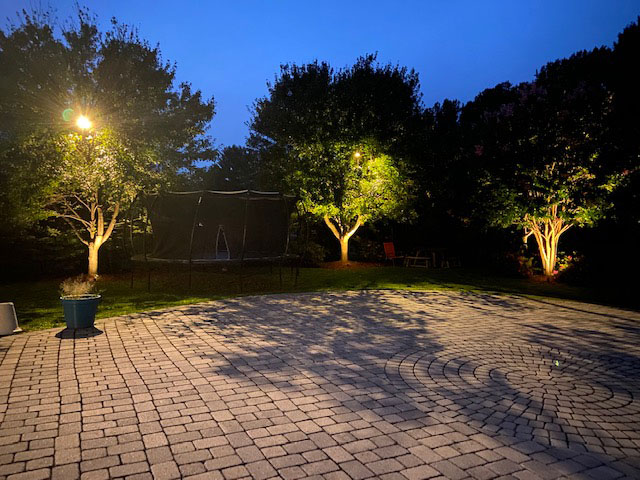 path and beautiful lighting at night