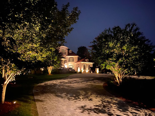 outdoor lighting, house at night